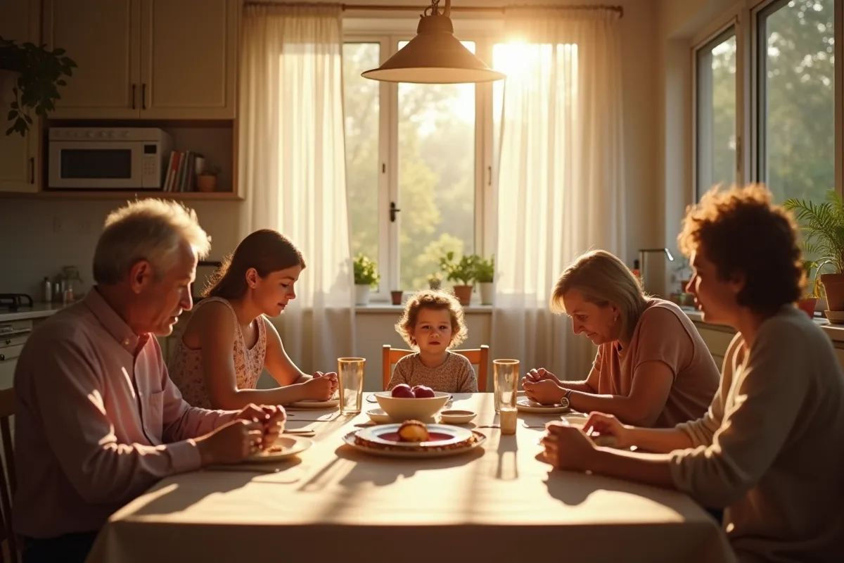 Famille multigeneration autour d