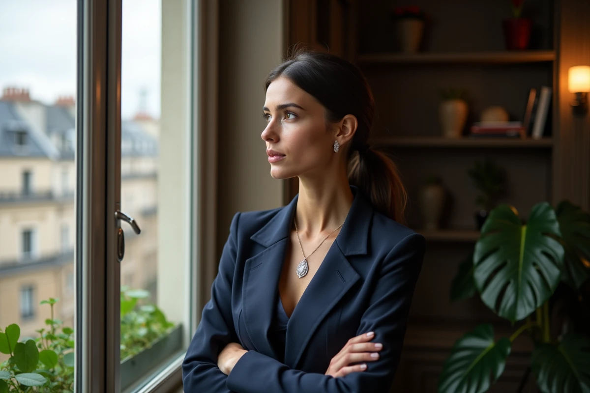 Femme en portrait près d